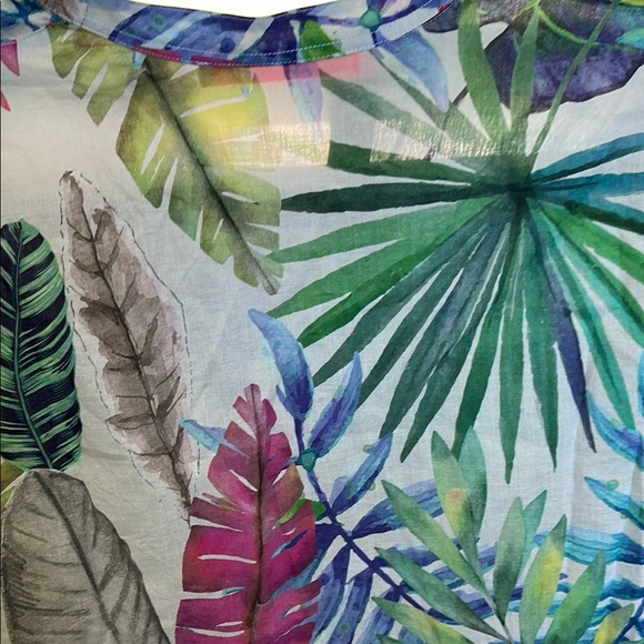 Vilagallo Leaf Print Cotton Blouse Size S - Picture 9 of 10